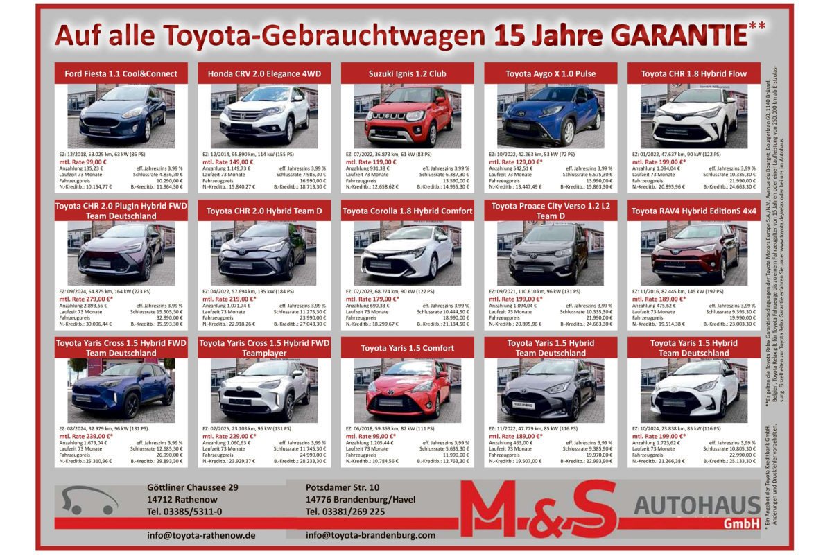 Anzeige Autohaus Schulz Toyota